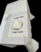 Leaf Luxury Embroidered Table Linen Collection – 100% Egyptian Cotton & Linen