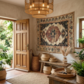 Beige Kilim Style Wall Tapestry
