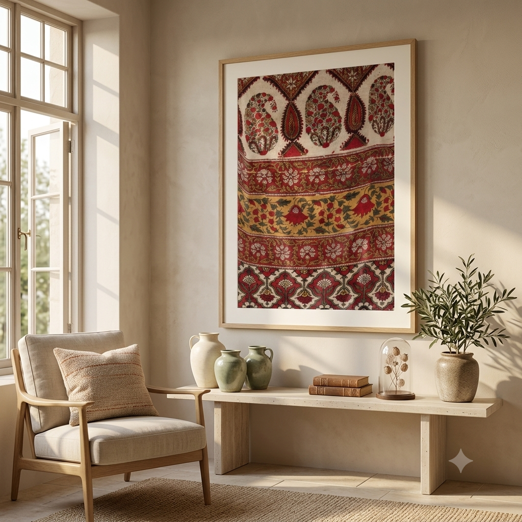 Red Kilim Style Wall Tapestry