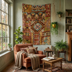 Bohemian Patchwork Mosaic Fabric Wall Tapestry
