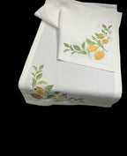 Lemon Luxury Embroidered Table Linen Collection – 100% Egyptian Cotton & Linen