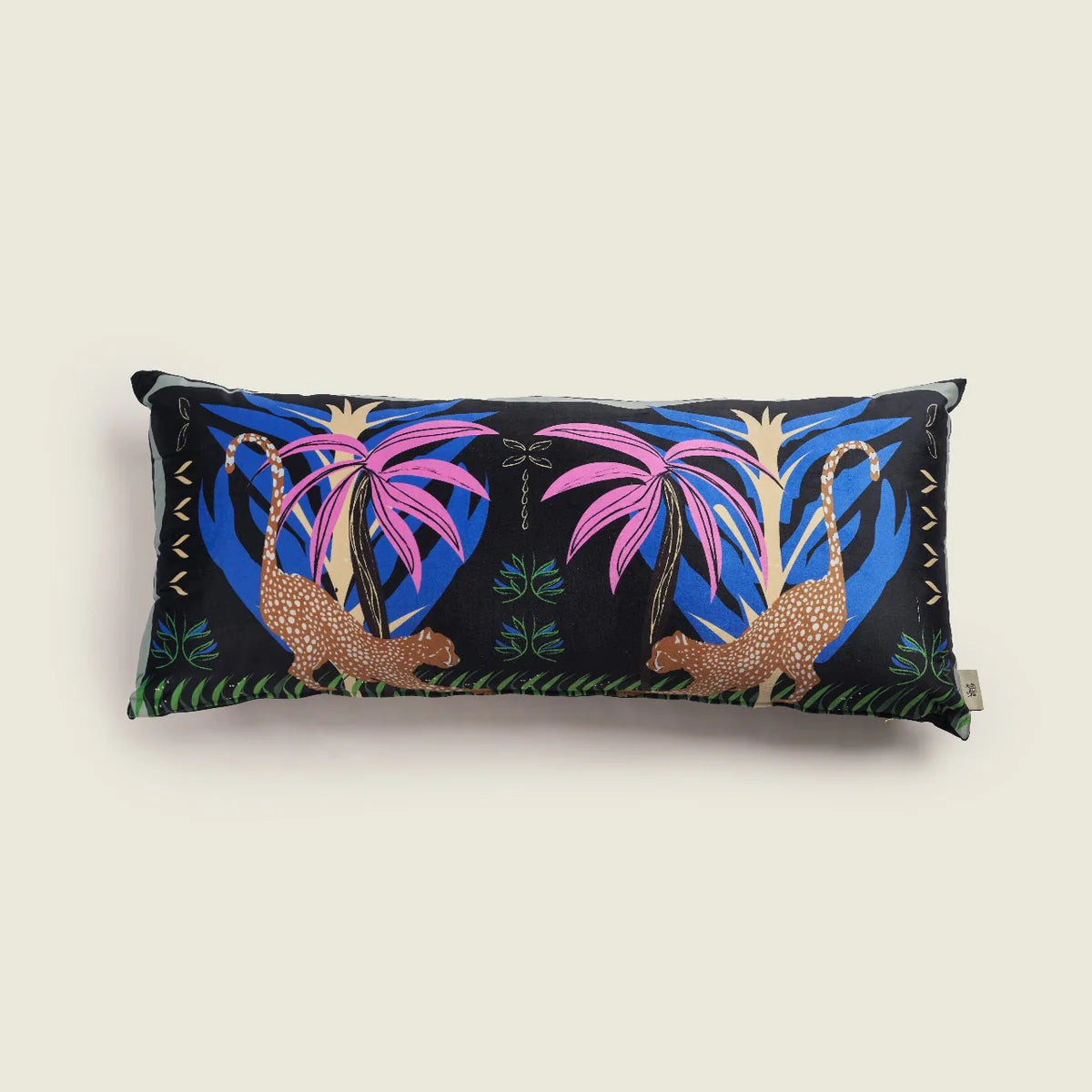 Tiger And Palm In Jungle Cushion