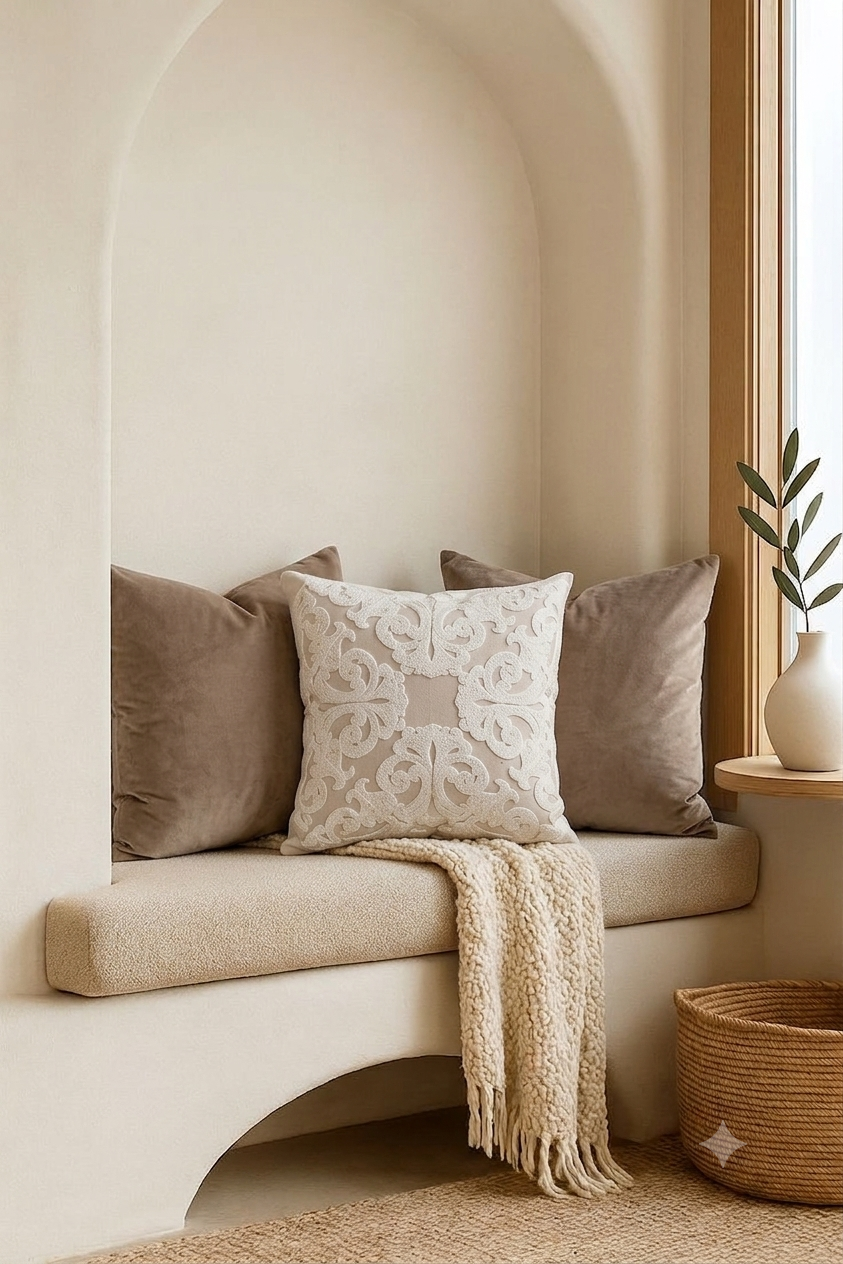 White Royal Cushion Cover