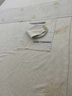 Golden Leaf Luxury Embroidered Table Linen Collection – 100% Egyptian Cotton & Linen
