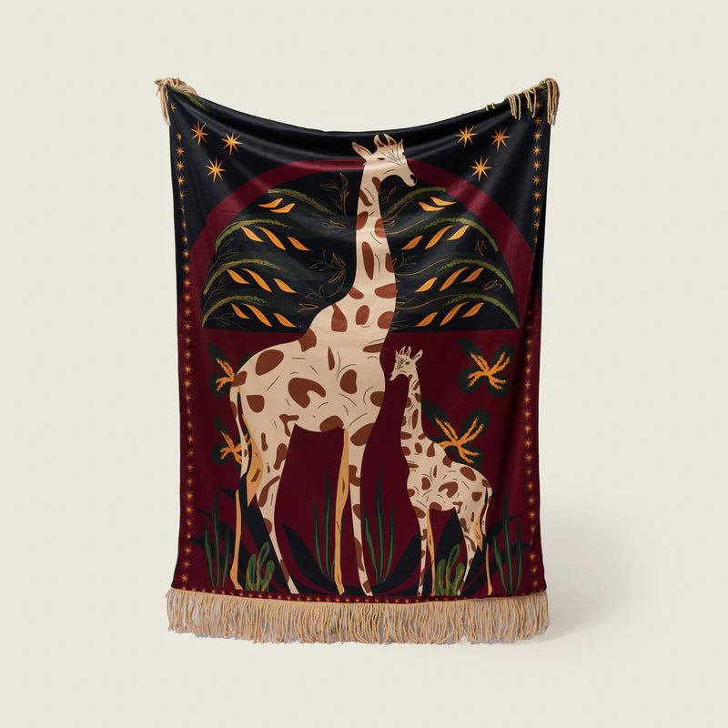 Giraffe Love Velvet Throw