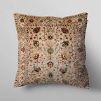 Luxury Beige & Red floral Afghan Style Cushion Cover