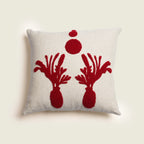 Red Coral Tufted Cushion