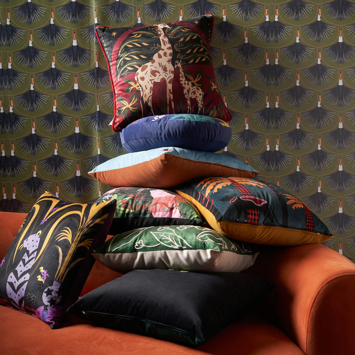 Luxury Velvet Giraffe Cushion