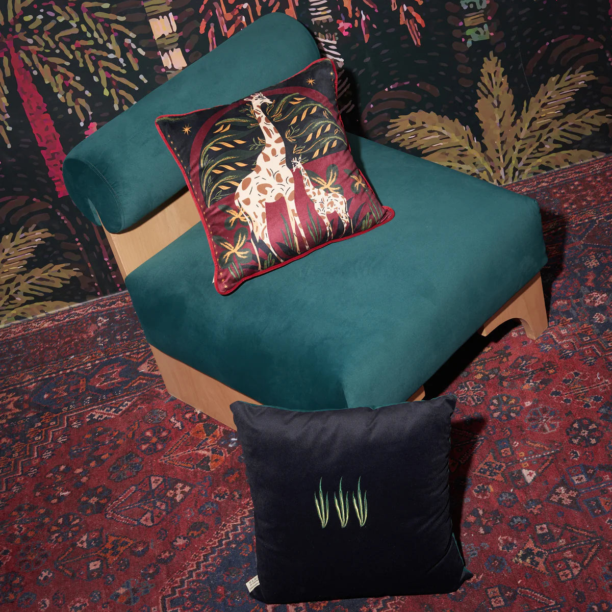 Luxury Velvet Giraffe Cushion