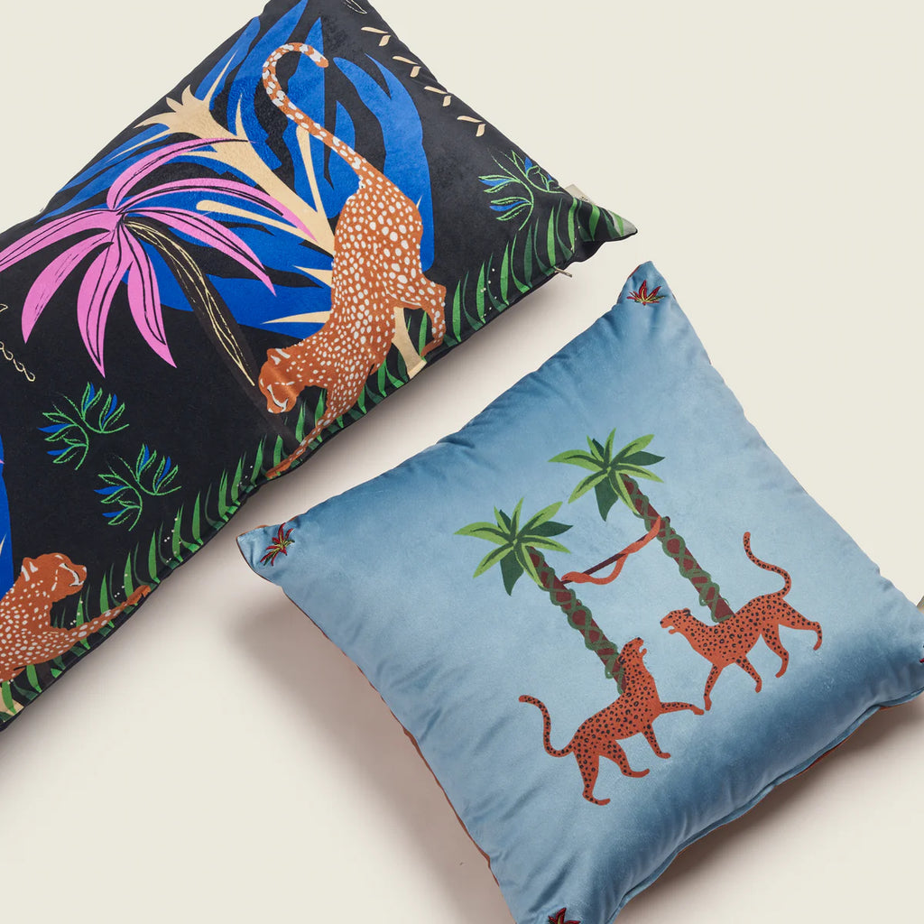 Tiger And Palm In Jungle Cushion