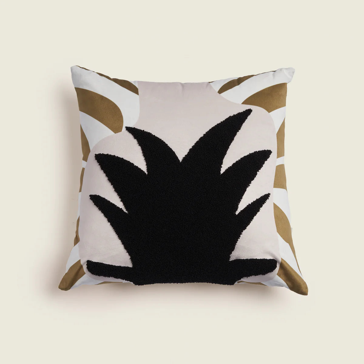 Gold & Black Patterned Cushion