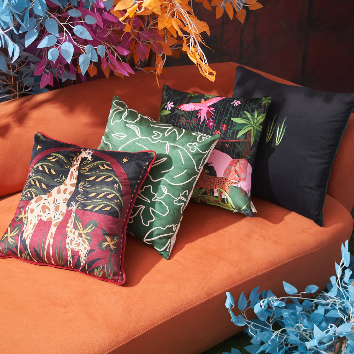 Luxury Velvet Giraffe Cushion