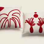 Red Coral Tufted Cushion