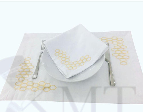 Bee Luxury Embroidered Table Linen Collection – 100% Egyptian Cotton & Linen