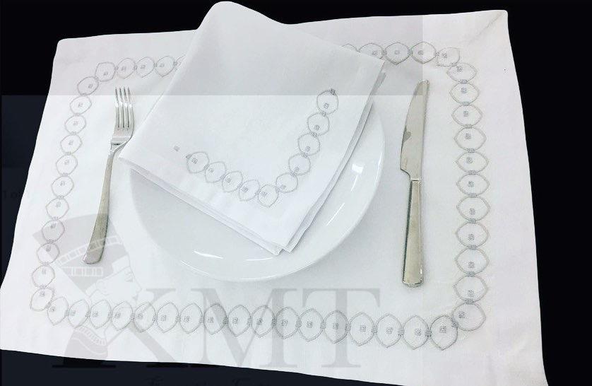 Dream Luxury Embroidered Table Linen Collection – 100% Egyptian Cotton & Linen