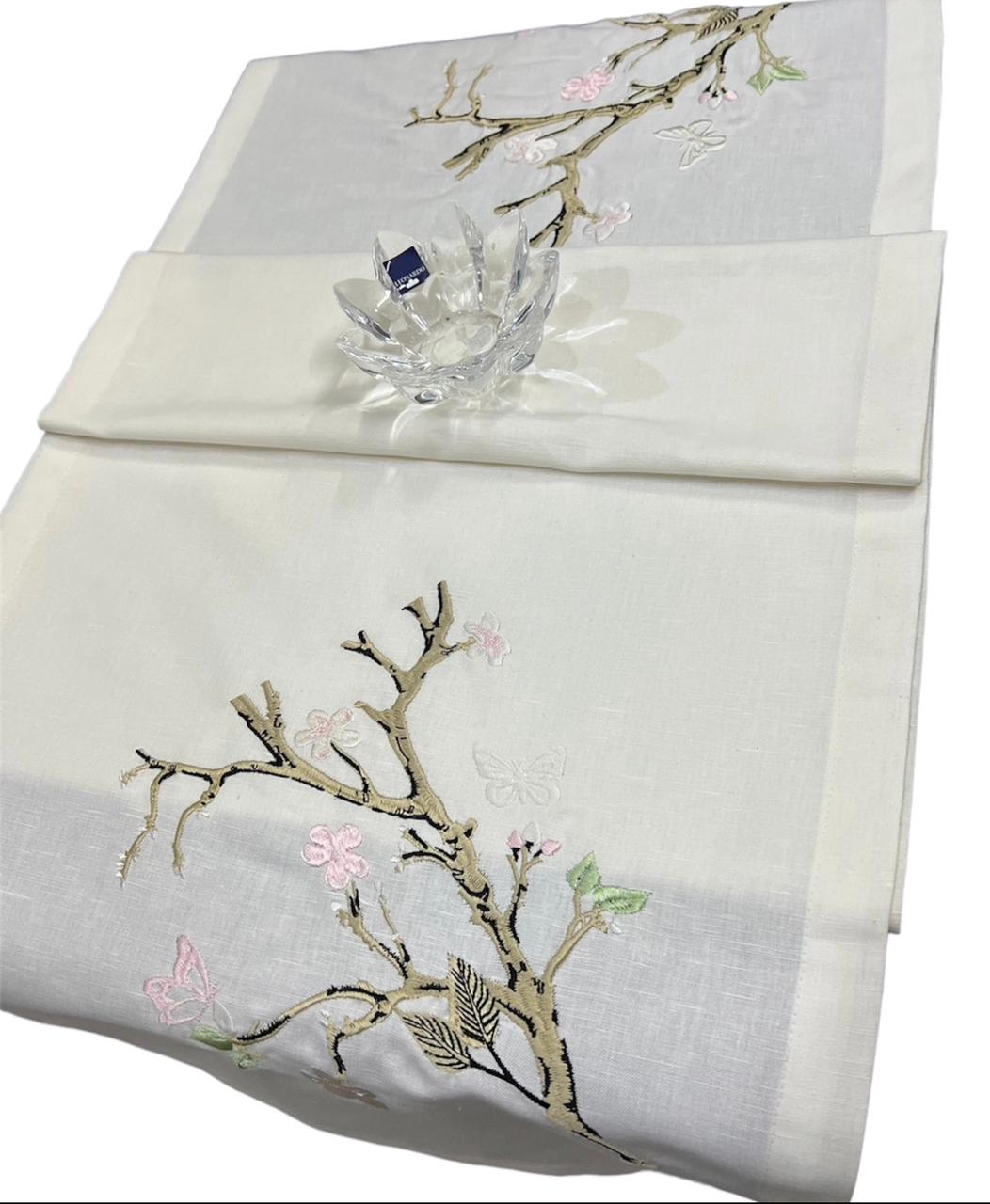 Branch Luxury Embroidered Table Linen Collection – 100% Egyptian Cotton & Linen