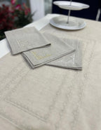 Motif Luxury Embroidered Table Linen Collection – 100% Egyptian Cotton & Linen