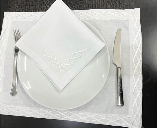 Border Luxury Embroidered Table Linen Collection – 100% Egyptian Cotton & Linen