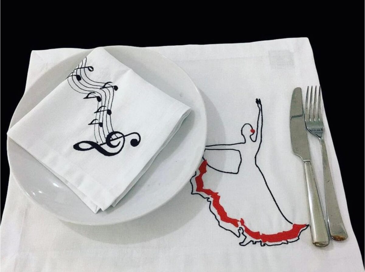 Ballerina Luxury Embroidered Table Linen Collection – 100% Egyptian Cotton & Linen
