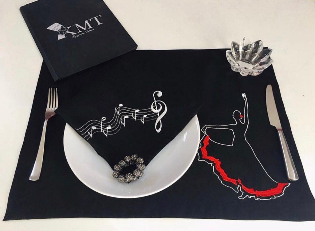 Ballerina Luxury Embroidered Table Linen Collection – 100% Egyptian Cotton & Linen