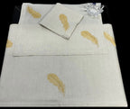Feather Luxury Embroidered Table Linen Collection – 100% Egyptian Cotton & Linen