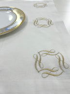 Sqouer Motif Luxury Embroidered Table Linen Collection – 100% Egyptian Cotton & Linen