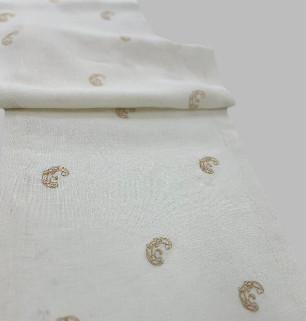 Crecnt Motif Luxury Embroidered Table Linen Collection – 100% Egyptian Cotton & Linen