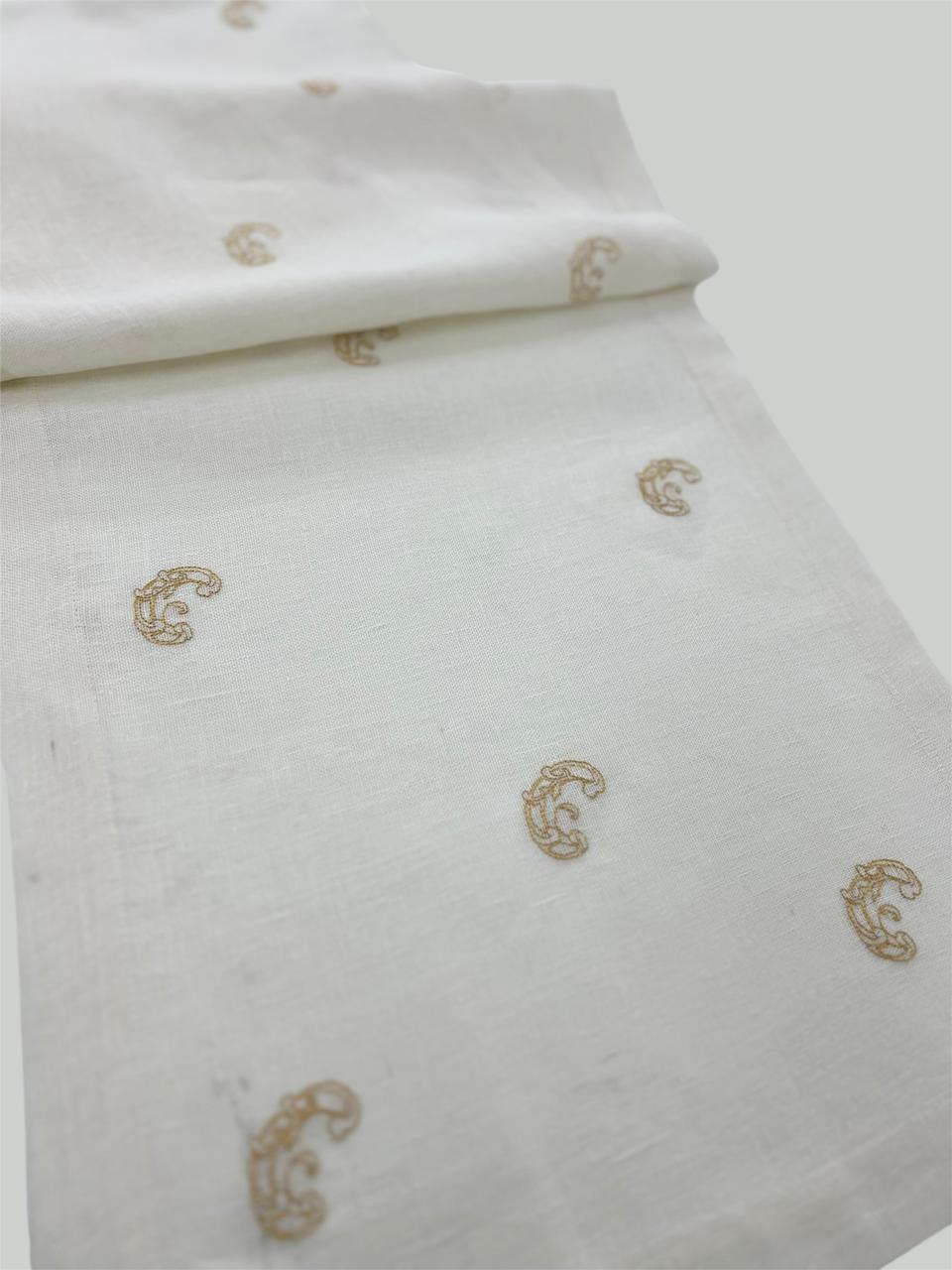 Crecnt Motif Luxury Embroidered Table Linen Collection – 100% Egyptian Cotton & Linen