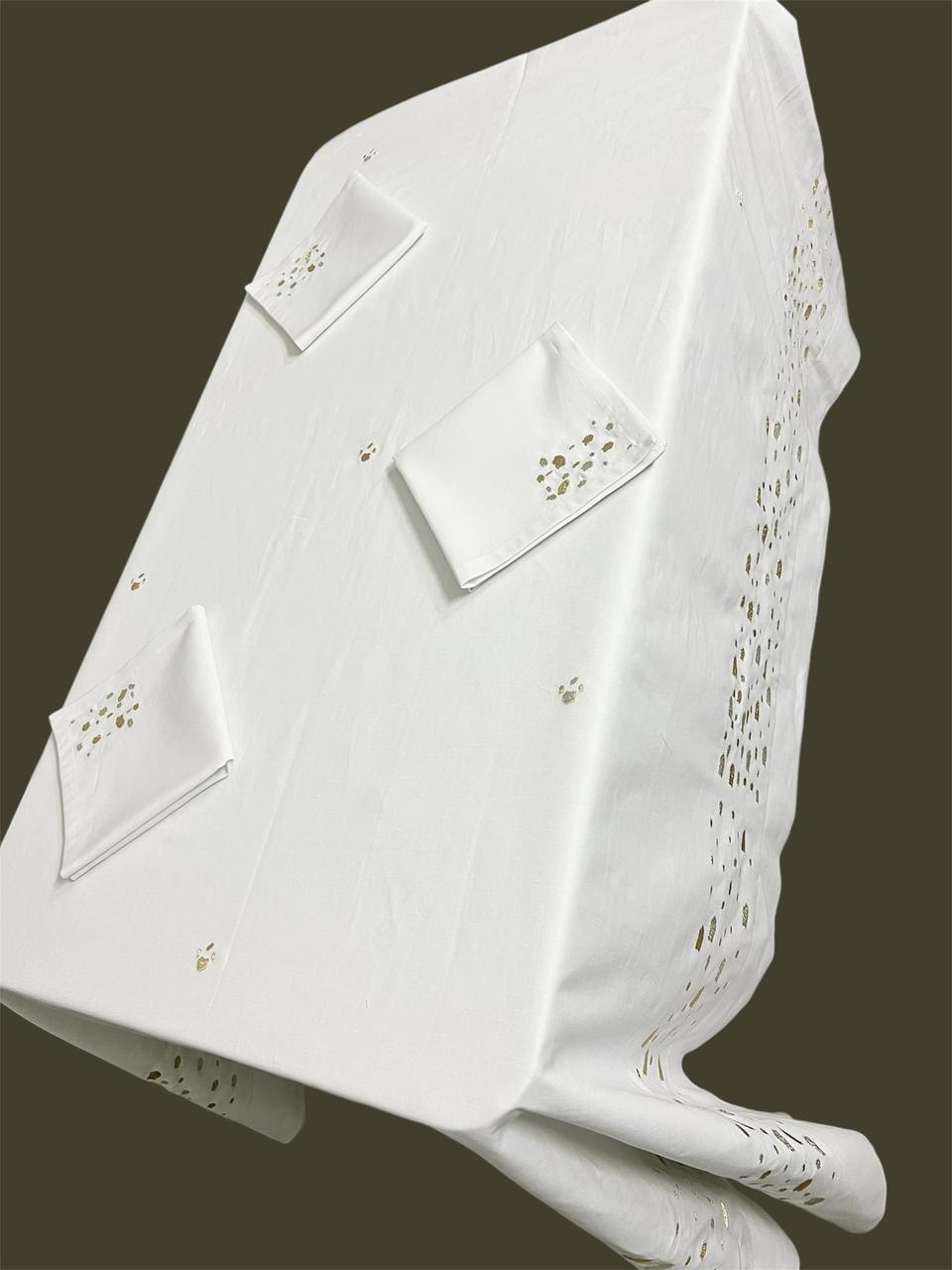 Dots Luxury Embroidered Table Linen Collection – 100% Egyptian Cotton & Linen