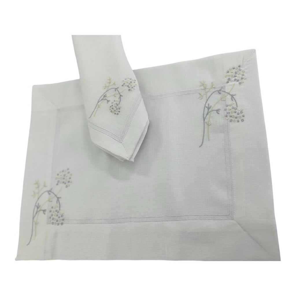 Sample Flower Luxury Embroidered Table Linen Collection – 100% Egyptian Cotton & Linen