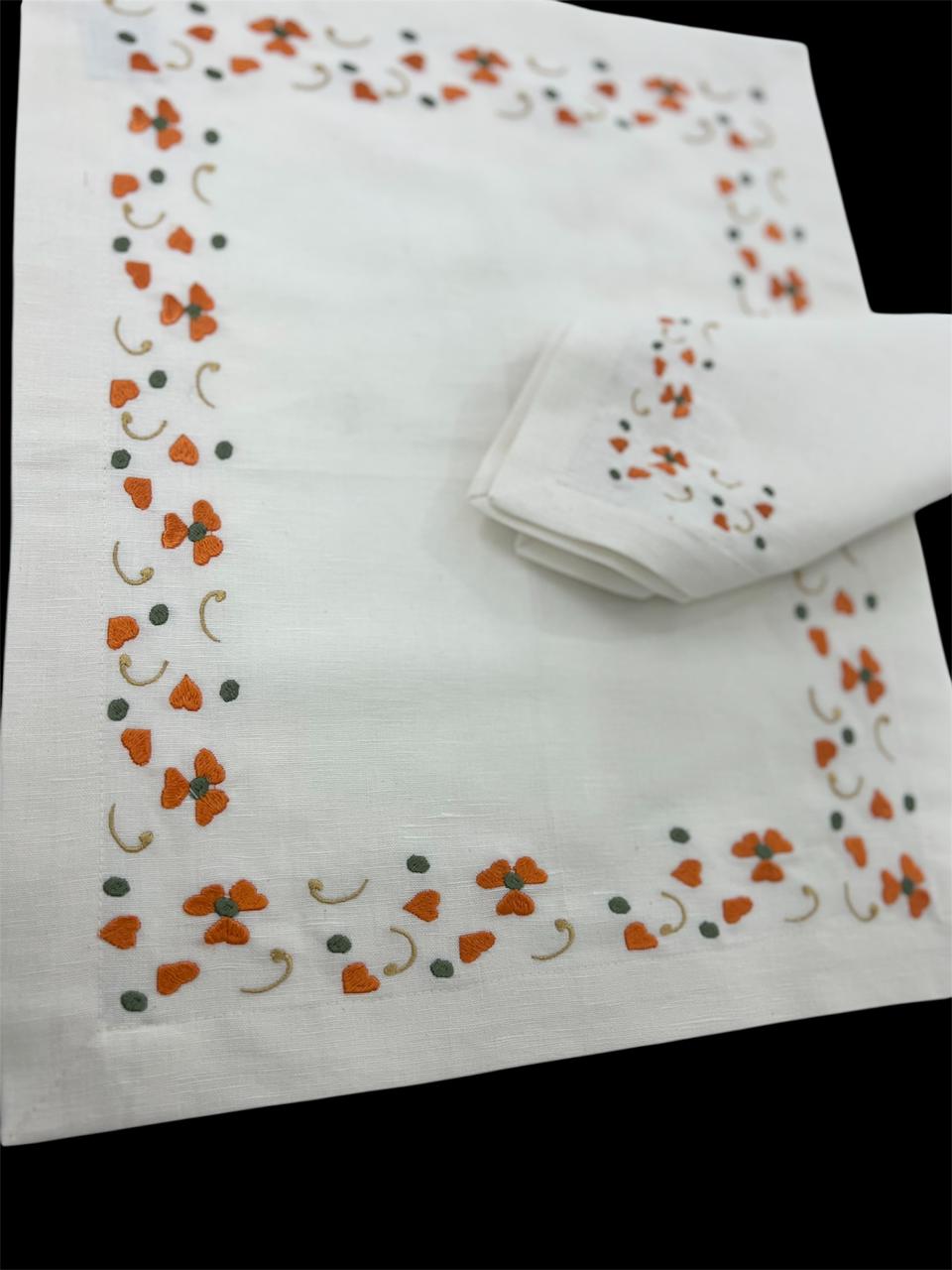 Rush Luxury Embroidered Table Linen Collection – 100% Egyptian Cotton & Linen