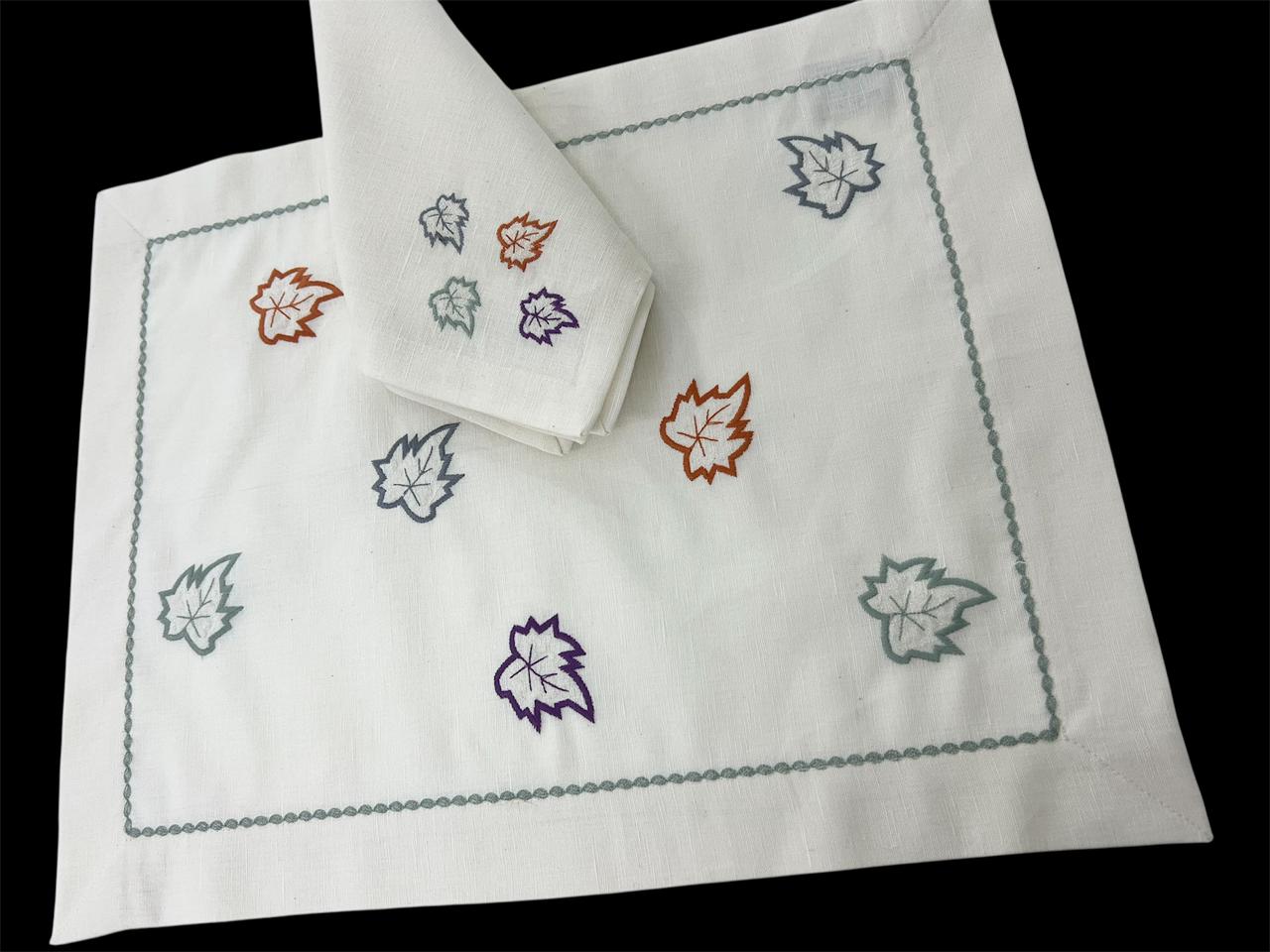 Flower Luxury Embroidered Table Linen Collection – 100% Egyptian Cotton & Linen