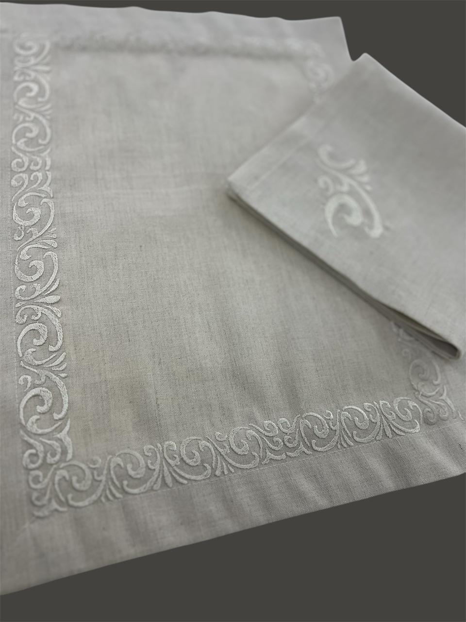 Knar Luxury Embroidered Table Linen Collection – 100% Egyptian Cotton & Linen
