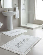 Luxury Embroidered Egyptian Cotton Towel & Bath Mat Set