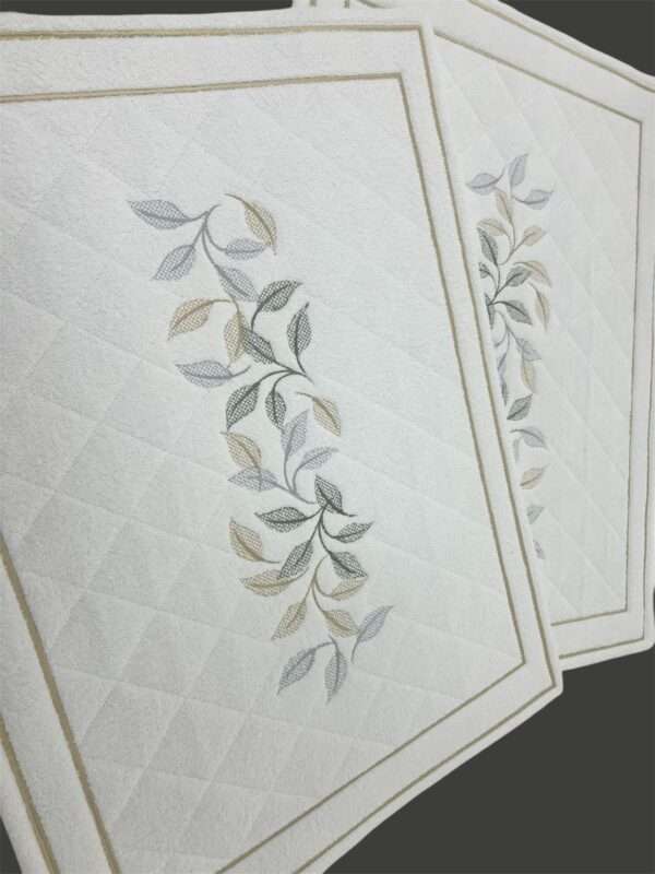 Luxury Embroidered Egyptian Cotton Towel & Bath Mat Set