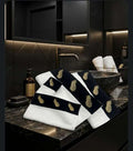 Reesh Embroidered Egyptian Cotton Towel & Bath Mat Set