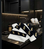 Reesh Embroidered Egyptian Cotton Towel & Bath Mat Set