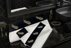 Reesh Embroidered Egyptian Cotton Towel & Bath Mat Set