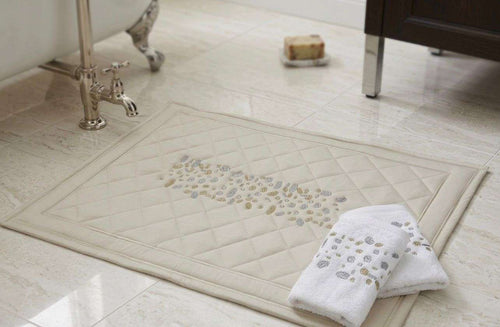 Big Dots  Embroidered Egyptian Cotton Towel & Bath Mat Set
