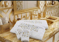 Big Dots  Embroidered Egyptian Cotton Towel & Bath Mat Set