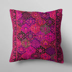 Vibrant Pink Persian Pattern Cushion Cover