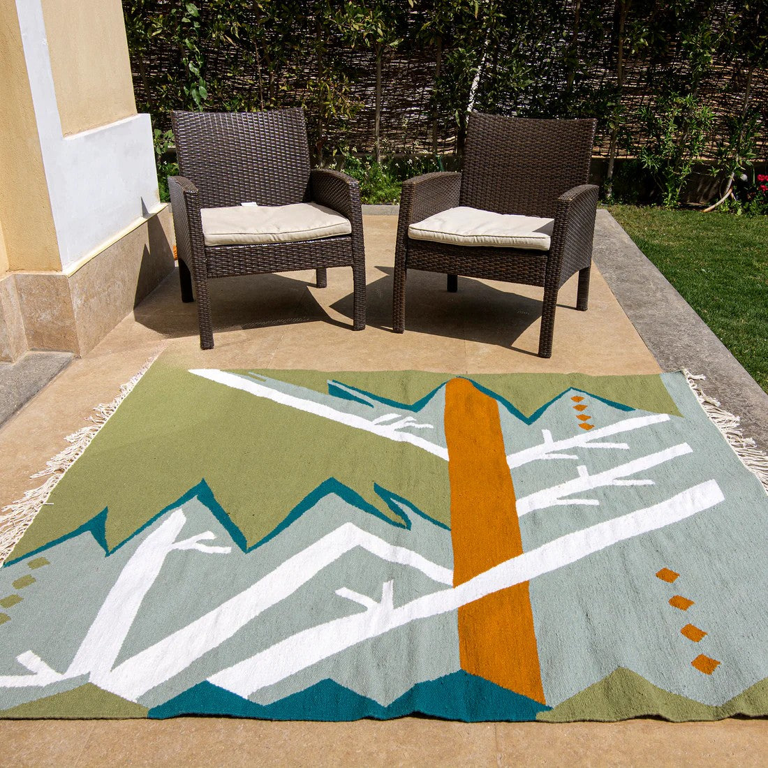Palm Trees  Wool Kilim Rug