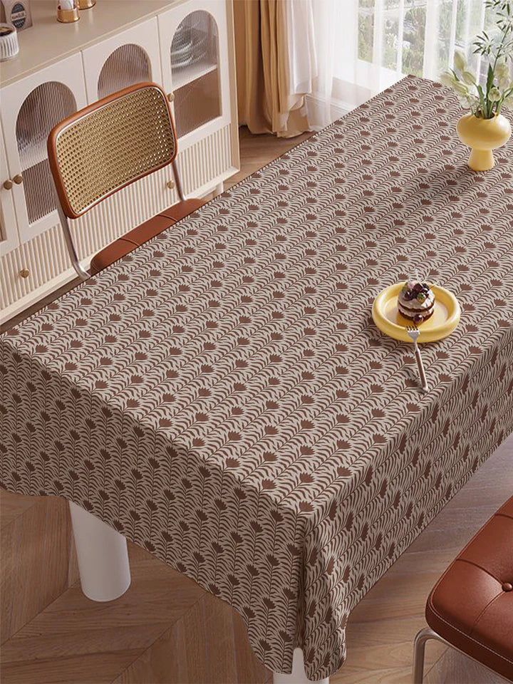 Brown Patterned Rectangle Tablecloth