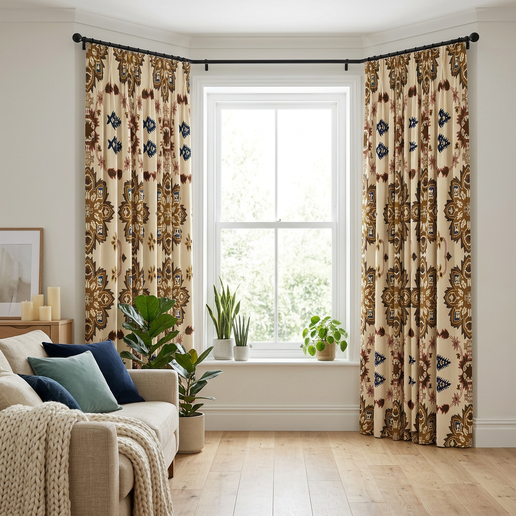 Geometrical Floral Curtains