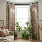Dusky Floral Leaf Curtains