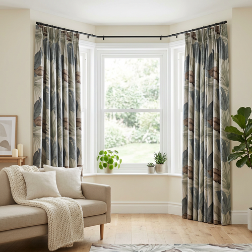 Botanical Palm Leaf Curtains