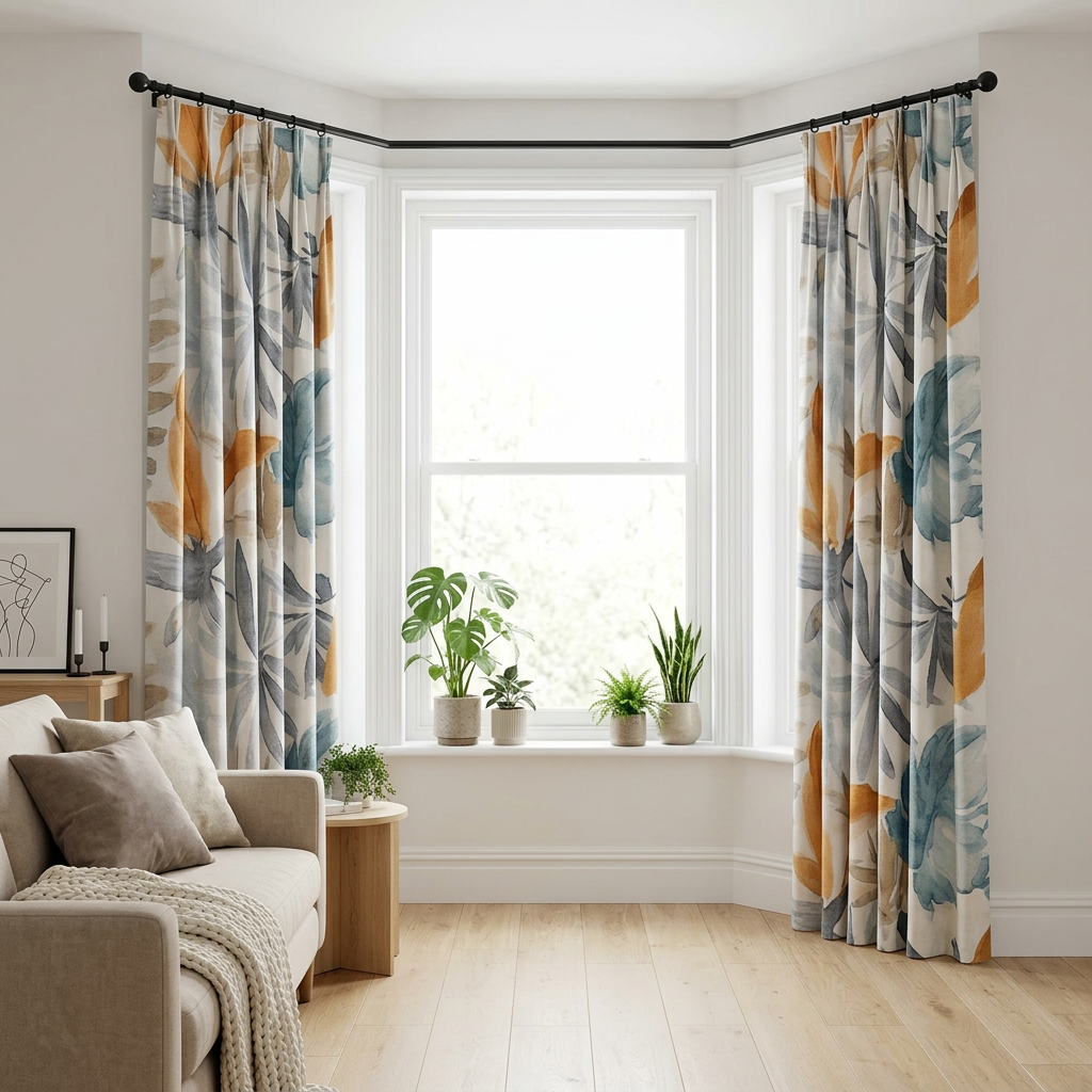 Tropical Palm Leaf Curtains