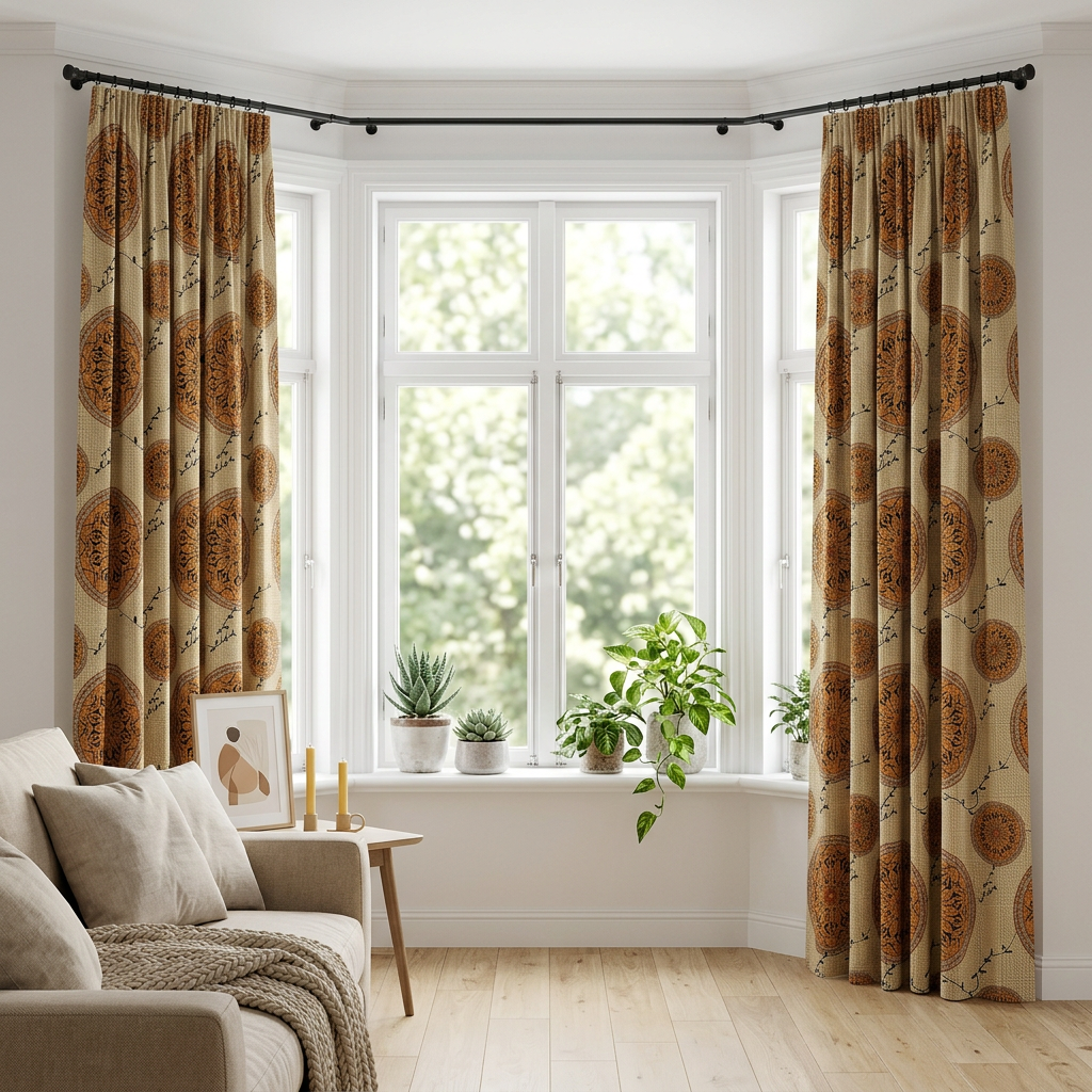Bohemian Gold Circles Curtains
