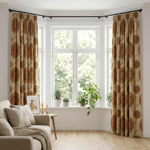 Bohemian Gold Circles Curtains