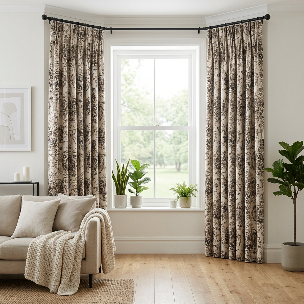 Vintage Floral Damask Curtains